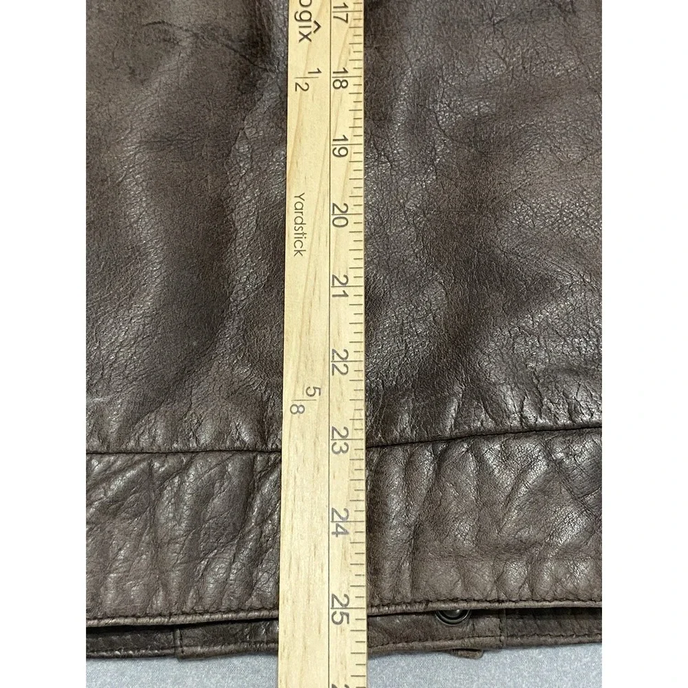 Vintage Men's Genuine Leather Hunting Horn/Bomber Jacket Size M Classic Zip Up